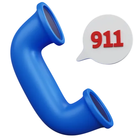 Phone Call With The Words 911  3D Icon