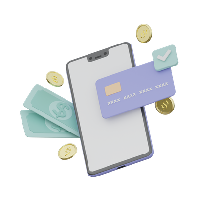 Phone Card And Money 3D Icon