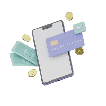 Phone Card And Money  3D Icon