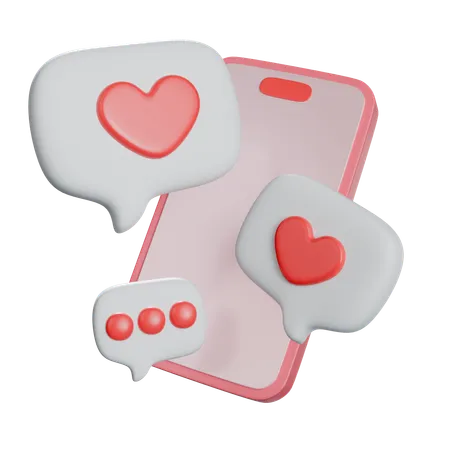 Phone Chatting For Couples High Resolution 3000 X 3000 Blend File PNG Transparent 3D Icon