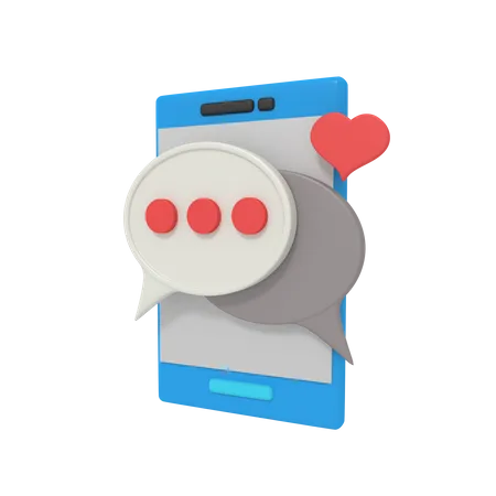 Phone Chat Box 3D Icon