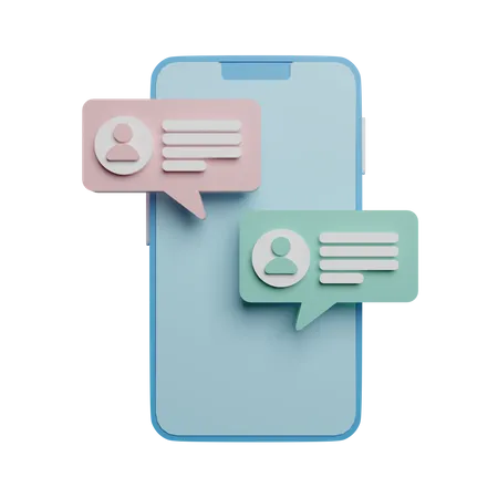 Phone chatting  3D Illustration