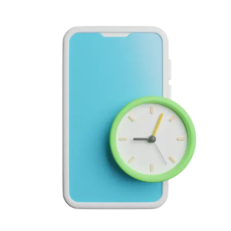 Phone Clock Time 3D Icon