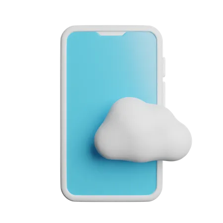 Phone Cloud Storage  3D Icon