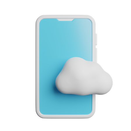 Phone Cloud Storage  3D Icon