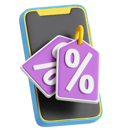 Phone Discount  3D Icon