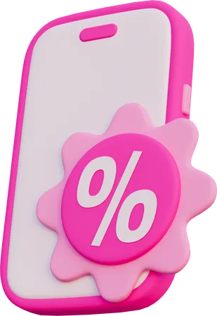 Phone Discount  3D Icon