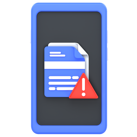 Phone File Warning  3D Icon