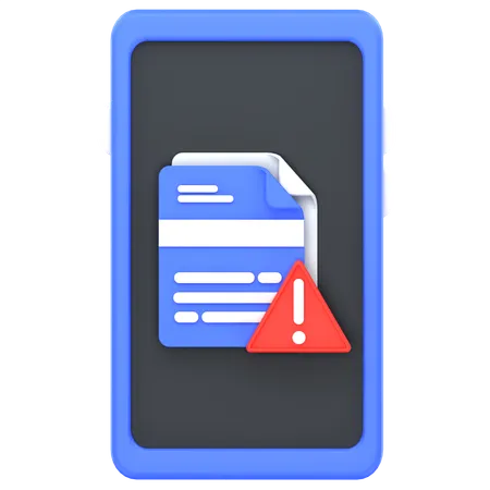 Phone File Warning  3D Icon