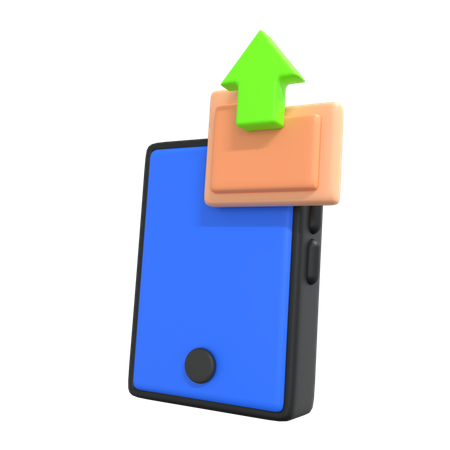 Phone Folder Upload  3D Icon