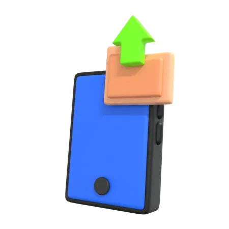 Phone Folder Upload  3D Icon