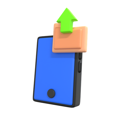 Phone Folder Upload 3D Icon