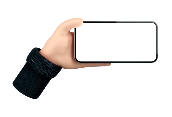 Phone Holding Hand Gesture 3D Illustration