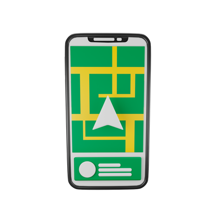 Phone Navigation 3D Illustration