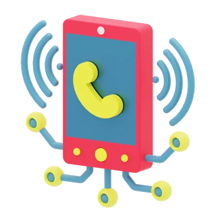 Mobile Network 3 D Icon Represented By Smartphone With Wireless Network 3D Icon