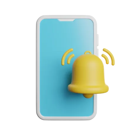 Phone Notification Bell 3D Icon
