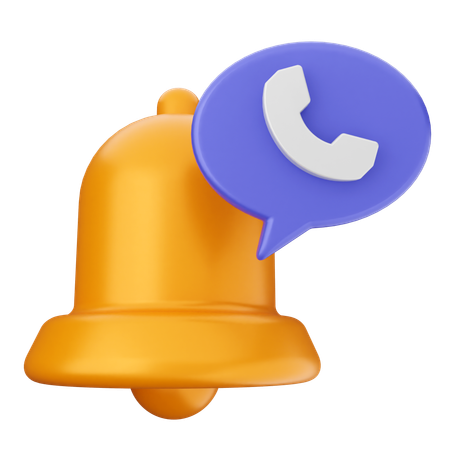 Phone Notification Bell  3D Icon