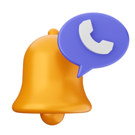 Phone Notification Bell  3D Icon