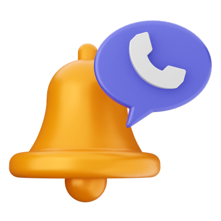 Phone Notification Bell  3D Icon