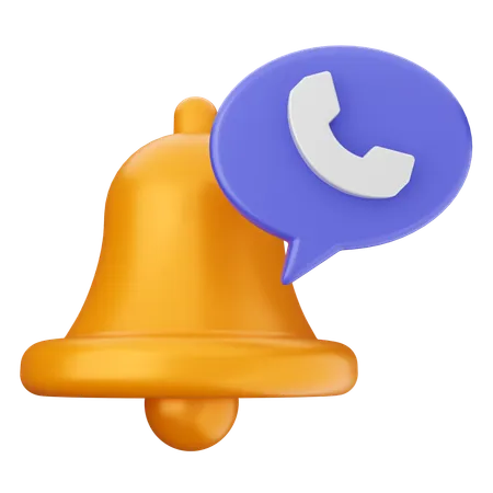 Phone Notification Bell  3D Icon