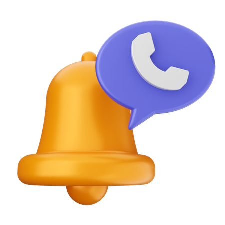 Phone Notification Bell  3D Icon