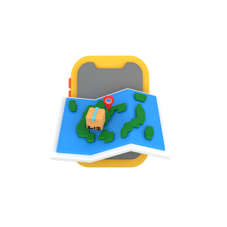 Phone Parcel Tracking  3D Icon