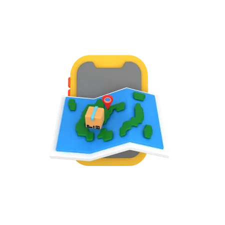 Phone Parcel Tracking  3D Icon