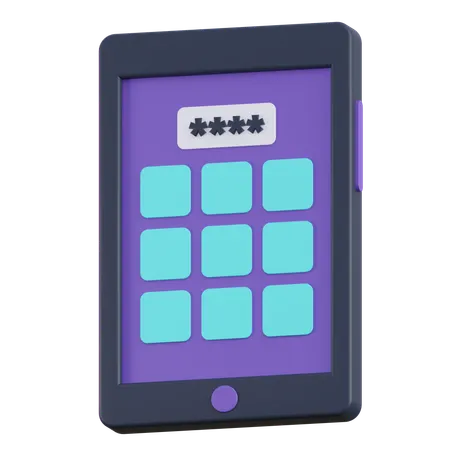 Phone Password  3D Icon