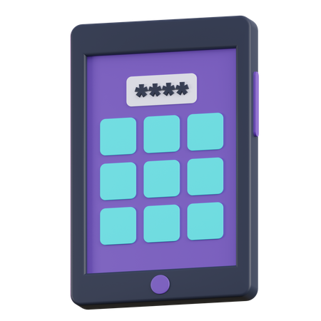 Phone Password  3D Icon