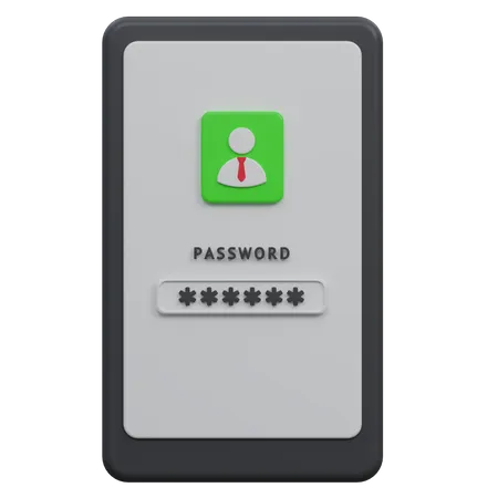 Phone Password 3D Icon