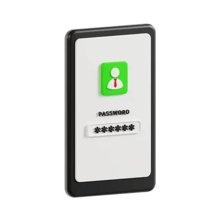 Phone Password  3D Icon