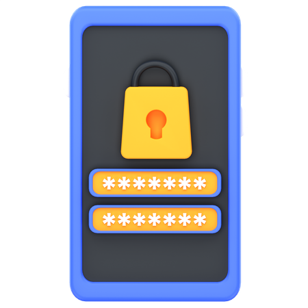 Phone Password Protection  3D Icon