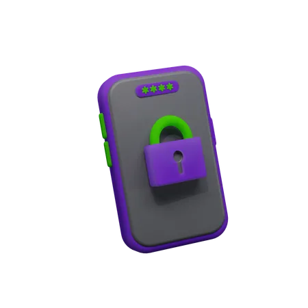 Phone security  3D Icon