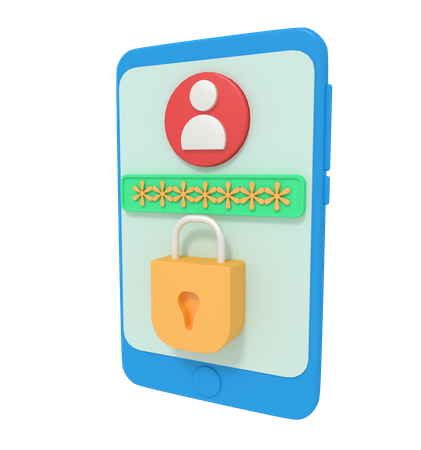 Phone security 3D Illustration