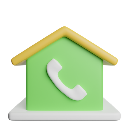 Phone Sign On House 3D Icon