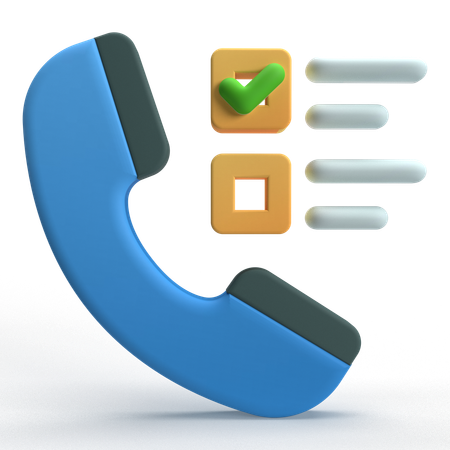 Phone Survey  3D Icon