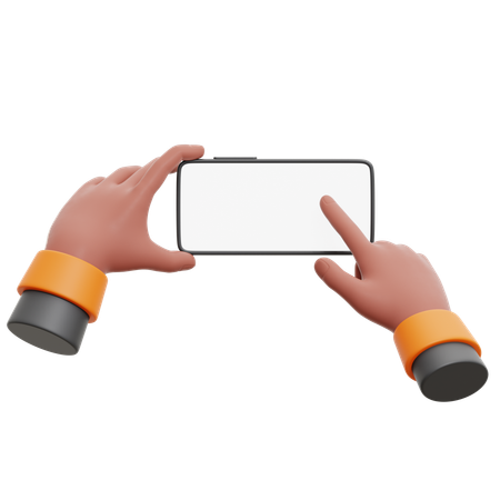 Phone Tab Hand Gesture  3D Icon