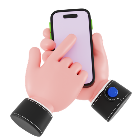 Phone Tap Hand Gesture  3D Icon