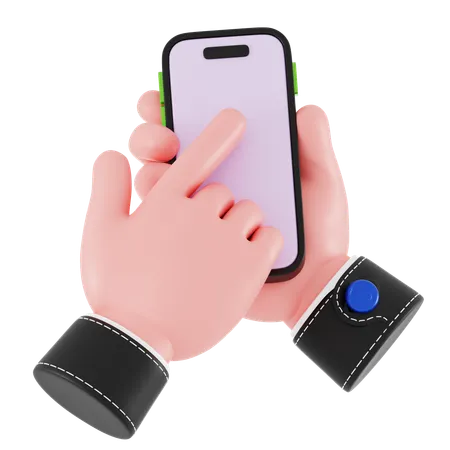 Phone Tap Hand Gesture  3D Icon