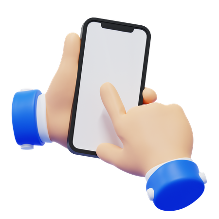 Phone Tap Hand Gesture 3D Icon
