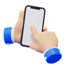 3d phone tap hand logo