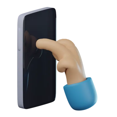 Phone Tap Hand Gesture  3D Icon