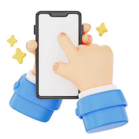 Phone Tapping Hand Gesture  3D Icon