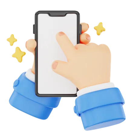 Phone Tapping Hand Gesture  3D Icon