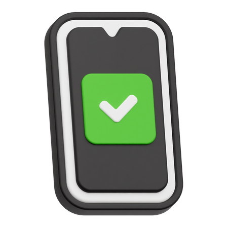 Phone tick  3D Icon