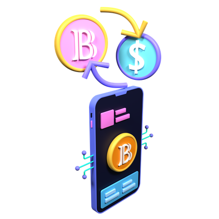 Phone Trade Crypto  3D Icon