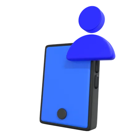 Phone User  3D Icon