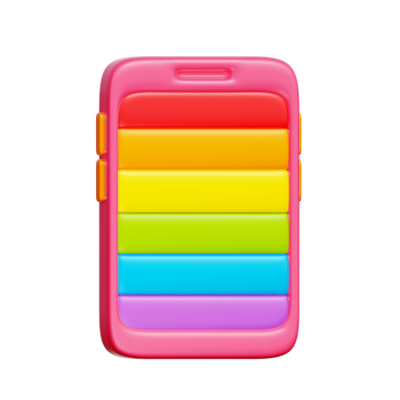 Phone with Rainbow Screen  3D Icon