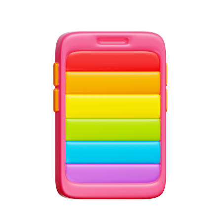 Phone with Rainbow Screen  3D Icon