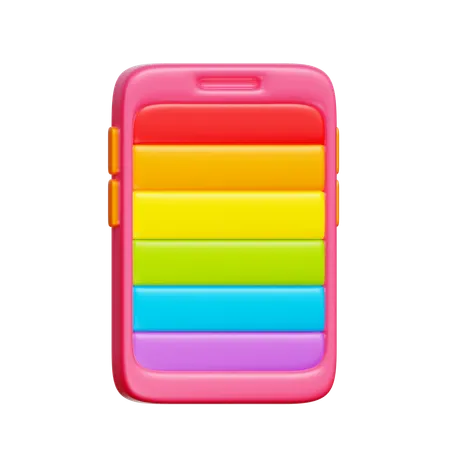 Phone with Rainbow Screen  3D Icon